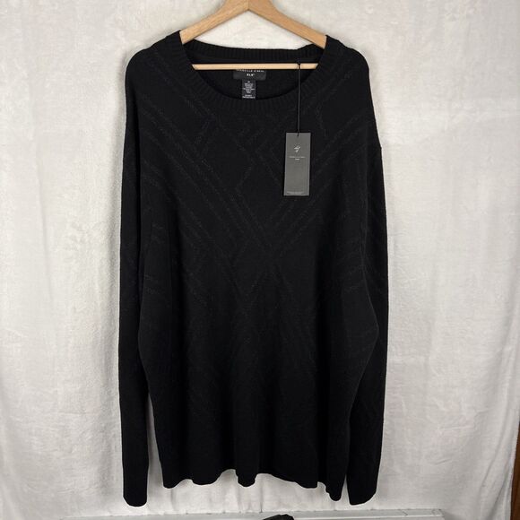 Shaquille O’Neal XLG Lurex Black Round Neck Sweater Big & Tall Size 3XL NWT - Picture 1 of 6